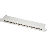 LogiLink 19" patch Panel Kat.6A, 24-Ports, lichtgrau, 1HE