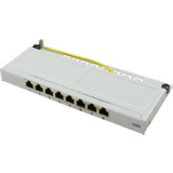 LogiLink mini Patch panel Kat.6, 8 Ports, lichtgrau, 0,5 HE