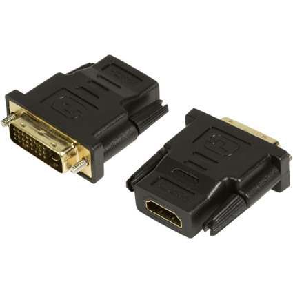 LogiLink HDMI Kupplung - DVI-D 24+1 Stecker Adapter, schwarz