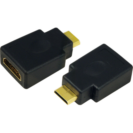 LogiLink Mini Adapter, HDMI Kupplung - HDMI Stecker, 19 Pol