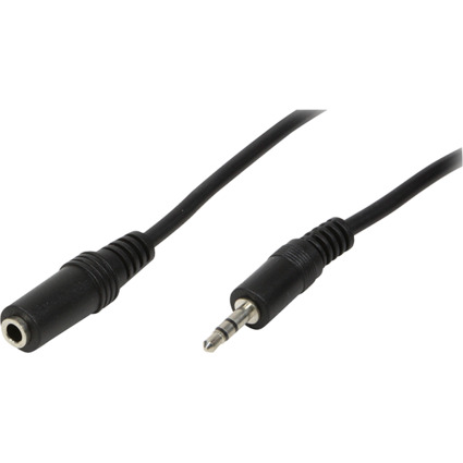 LogiLink Audiokabel, Stecker - Kupplung, 3 m, schwarz