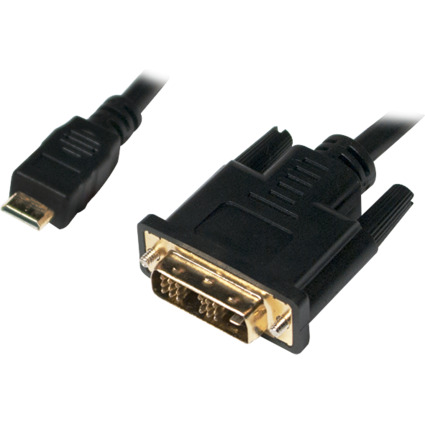 LogiLink Mini HDMI Kabel, Mini HDMI - DVI-D, 1,0 m, schwarz