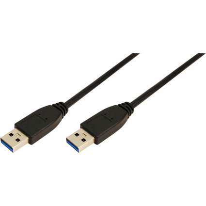 LogiLink USB 3.0 Kabel, USB-A - USB-A Stecker, 1,0 m,schwarz