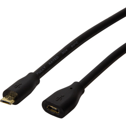 LogiLink Micro USB 2.0 Verlngerungskabel, 5,0 m, schwarz