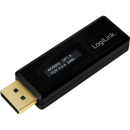 LogiLink DisplayPort Tester fr EDID Information, schwarz