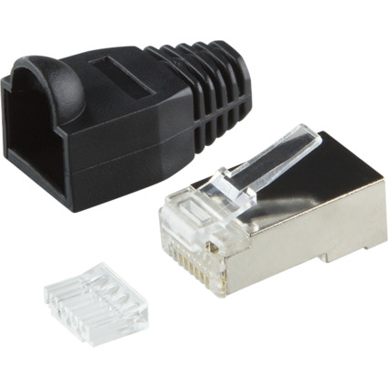 LogiLink RJ45 Stecker, geschirmt, Kat.6, schwarz