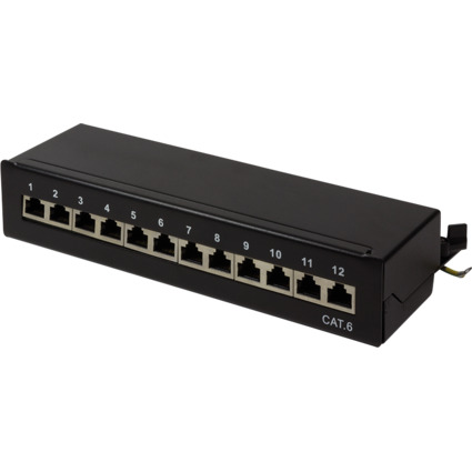 LogiLink Desktop Patch Panel Kat.6, geschirmt, 12 Port