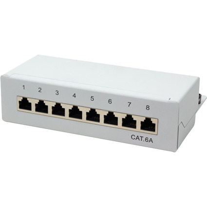 LogiLink Desktop Patch Panel Kat. 6A, 8-Ports, lichtgrau