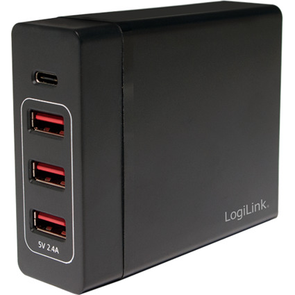 LogiLink USB-Tisch-Ladegert, 4-Port, 60 Watt, schwarz