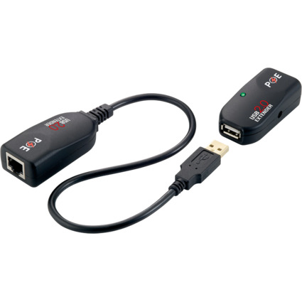 LogiLink USB 2.0 Extender-Set, PoE geeignet, schwarz