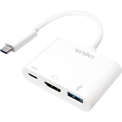 LogiLink Multiport Adapter, USB-C - HDMI, wei