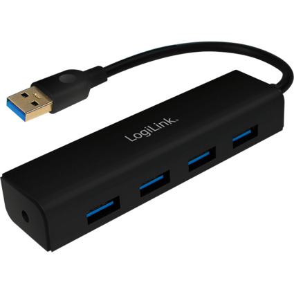 LogiLink USB 3.0 Hub, 4-Port, Kunstoffgehuse, schwarz