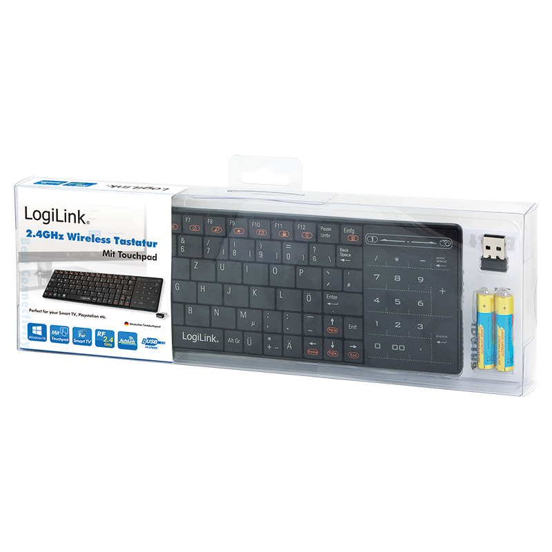 Logilink Tastatur Mit Touchpad Kabellos Schwarz Id0106 Bei Www Officeb2b De Gunstig Kaufen