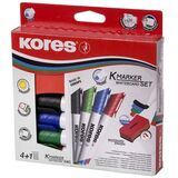 Kores whiteboard-marker Set, 4 marker + Tafellscher