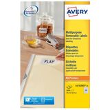 AVERY etiquette multi-usage, enlevable, 210 x 297 mm