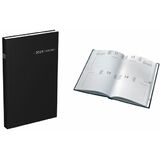 LECAS agenda Carr 2 jours Travers, 140 x 220 mm, 2024, noir