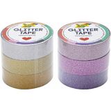 folia deko-klebeband "Glitter Tape", rosa/pink/lila