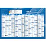 QUO vadis Wandkalender, 650 x 430 mm, blau, 2024