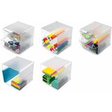 deflecto organisationsbox Cube, 2 Schubladen, glasklar