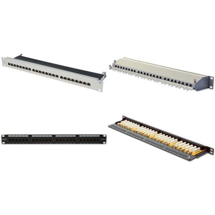 DIGITUS 19" Patch Panel Kat.6, Klasse E, 16 x RJ45, 1 HE