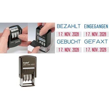 <small>trodat Datumstempel Printy Dater 4850L "GEFAXT" blau/rot (76651)</small>