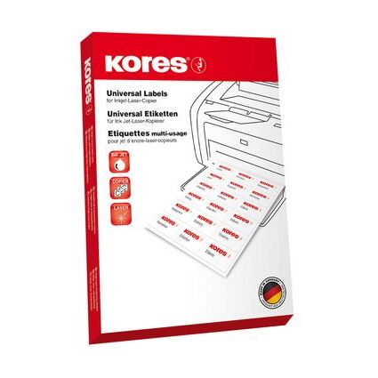 Kores Universal-Etiketten, 70 x 67,7 mm, wei, 100 Blatt