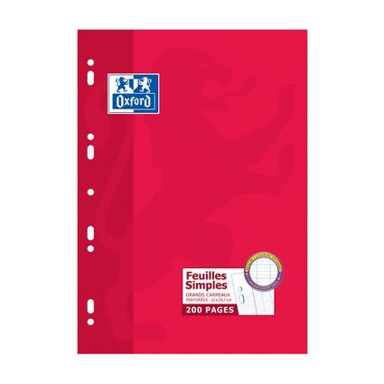 Oxford Feuilles simples perfores, A4, seys