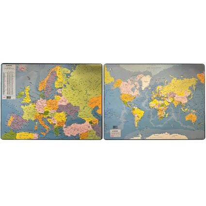 Esselte Sous-main en plastique, "Carte du monde"