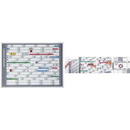 magnetoplan Jahresplaner mit Trgertafel, (B)865 x (H)620 mm