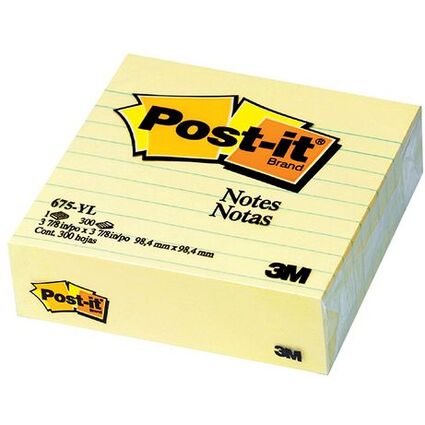 Post-it Haftnotizen XL, liniert, 100 x 100 mm, gelb