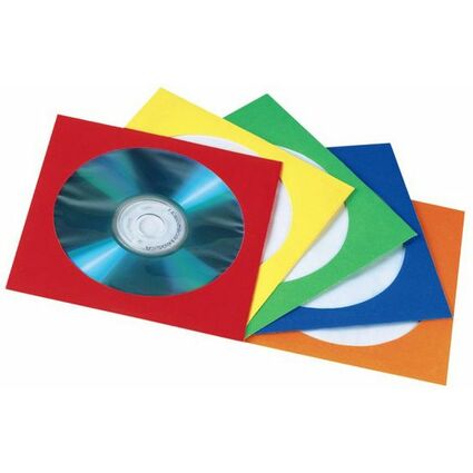hama CD-/DVD-Papiertasche, fr 1 CD/DVD, farbig sortiert