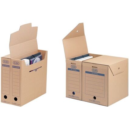ELBA Archiv-Schachtel tric System, naturbraun, mit Greifloch