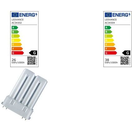 LEDVANCE Kompaktleuchtstofflampe DULUX F, 24 Watt, 2G10