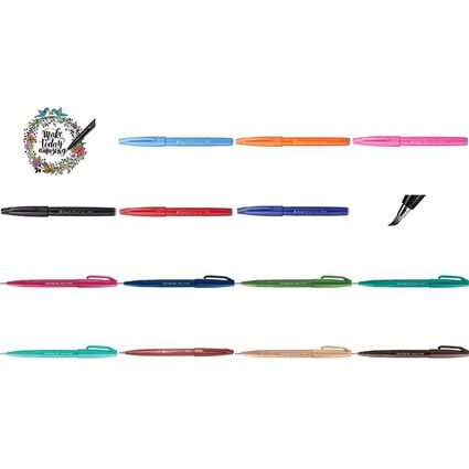 PentelArts Faserschreiber Brush Sign Pen, gelb