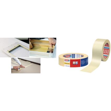 tesa Maler Krepp 4323 Basic Papierabdeckband, 50 mm x 50 m