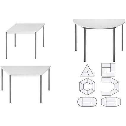 SODEMATUB Beistelltisch 126TGG, trapezfrmig, grau/grau