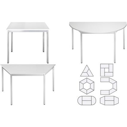 SODEMATUB Universaltisch 188RGA, 1.800 x 800, lichtgrau/alu