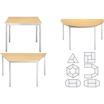 SODEMATUB Beistelltisch 126THA, trapezfrmig, buche/alu