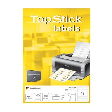 TOP STICK Universal-Etiketten, 200 x 297 mm, wei