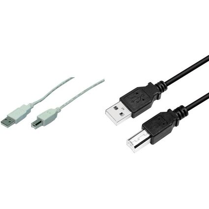 LogiLink USB 2.0 Kabel, USB-A - USB-B Stecker, 3,0 m,schwarz