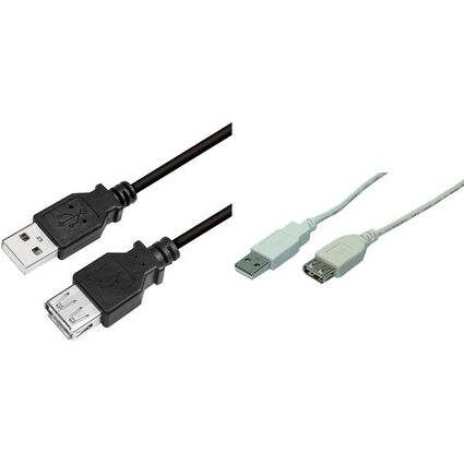 LogiLink USB 2.0 Verlngerungskabel, schwarz, 3,0 m