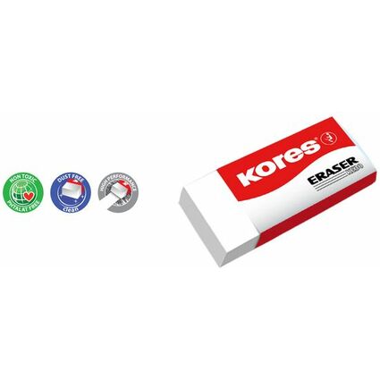Kores Kunststoff-Radierer "KE30", (B)40 x (T)21 x (H)10 mm