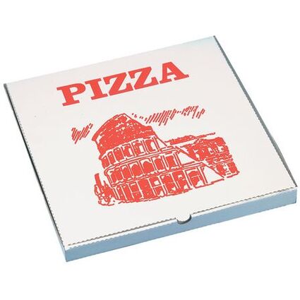 <small>STARPAK Pizzakarton eckig 300 x 300 x 30 mm weiß/rot (90005)</small>