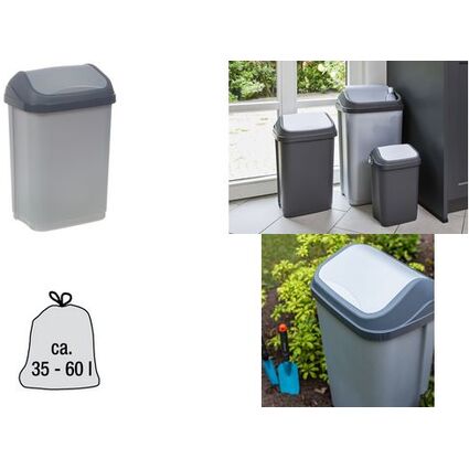 keeeper Abfalleimer "swantje", 25 Liter, silber / graphite