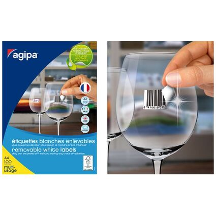 agipa Universal-Etiketten, 210 x 297 mm, wei, rechteckig