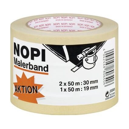 NOPI Maler Krepp Papierabdeckband, 2er Aktions-Turm, beige