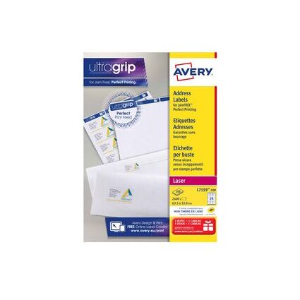 AVERY Etiquette d'adresse, 63,5 x 72 mm, blanc