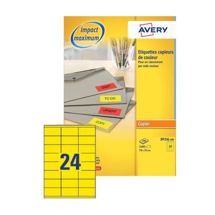 AVERY Etiquette d'adresse, 70 x 35 mm, rouge fluo