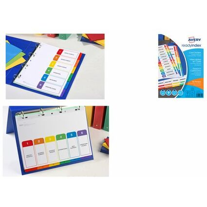 AVERY Intercalaires Readyindex, 6 touches numriques, A4