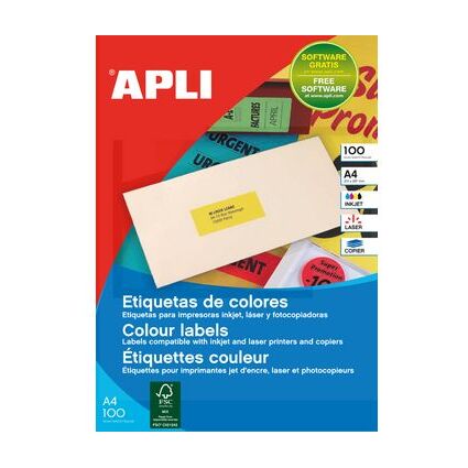 APLI Adress-Etiketten, 105 x 37 mm, rot